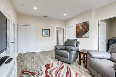 a living room with a couch and a chair at On-Site Winery Rural Plymouth Getaway! in Plymouth