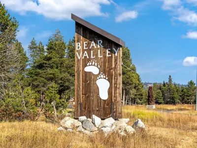 a sign for a bear walkeway in a field at Awesome Home Above the Lake - Dogs Welcome VH315 in Bear Valley
