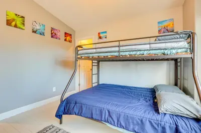 a bedroom with two bunk beds in a room at Mtn-View Haven with Hot Tub! 28 Mi to Mt Rose Ski in Sparks