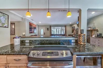 a kitchen with a stove and a counter top at Peace of Heaven 2566C in South Lake Tahoe