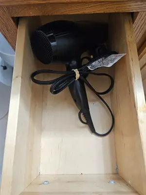 a blow dryer in a wooden box with a microphone at Arden Calexpo HotTub Pool Firepit BBQ NoPetFee in Sacramento