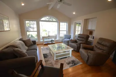 a living room with couches and a coffee table at Falls Lake View Winter Special Ends512 in Bass Lake