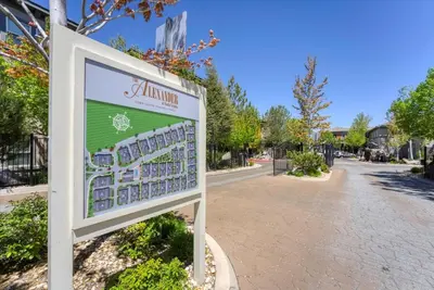 a sign on the side of a street at New Luxurious 1BR Apartment Heated Pool Spa & Sauna in Reno