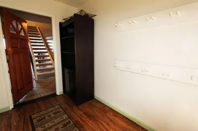 a room with a door and a stairway and a room with a hallway at LLC1236 - Lakeside Landing condo in South Lake Tahoe