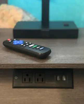 a remote control sitting on top of a table at The Rivet in Reno