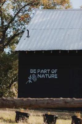 a sign that says be part of nature at Glamping yurt at a nature retreat near Sequoia in Miramonte