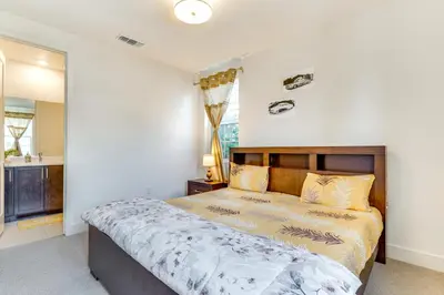a bedroom with a bed in a room at Pool Paradise Spacious Tracy Home with Yard! in Tracy