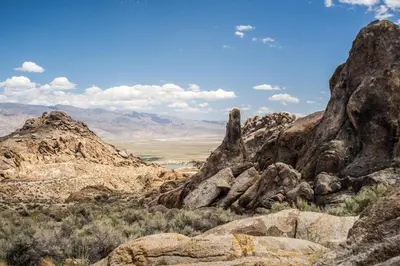 a view of the desert with rocks and mountains at Magical property in the Alabama Hills - HOT TUB in Lone Pine