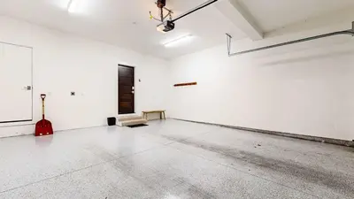 an empty white room with a guitar in it at Cozy Cabin for 8 Close to Eagle Lodge in Mammoth Lakes