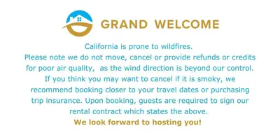 a flyer for a grand welcomes event with a picture of a tree at Dancing Bear Cabin - Pet Friendly Sleeps 4 Totally cute in South Lake Tahoe