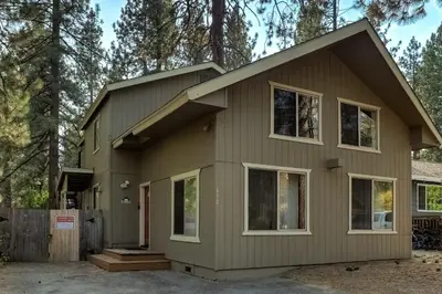a house in the woods at Paloma Place Lakeview Home Hot Tub Game Room in South Lake Tahoe