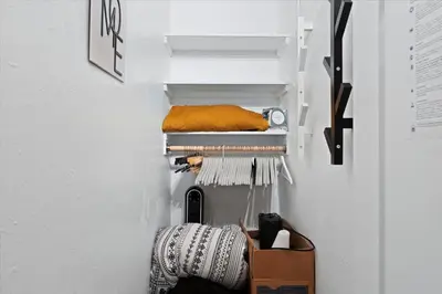 a closet with a broom and other items in it at #LazyBear Tahoe Dreamy Escape in Tahoe Vista