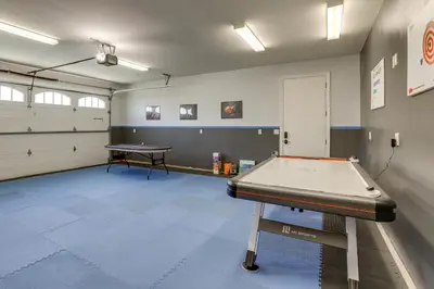 a large room with a ping pong table in it at On-Site Vineyard Gem on 10 Acres in Pilot Hill! in Pilot Hill