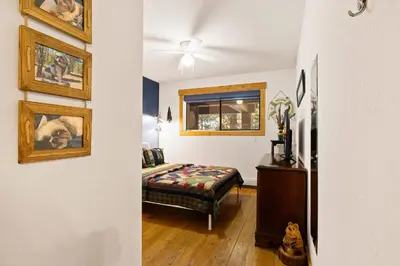 a bedroom with a bed and a window at Sierra Pines Retreat - Sleeps 6 in Incline Village