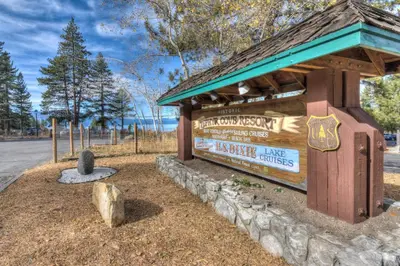 a sign at the entrance to a park at Zephyr Cove Cabin - Walk to Lake & Beach in Zephyr Cove