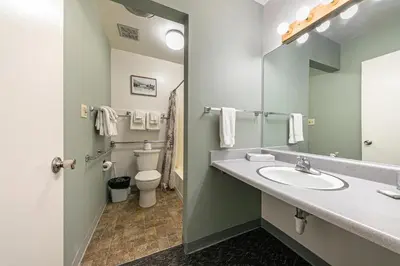 a bathroom with a sink and a toilet at 134 Bldg C studio in Truckee