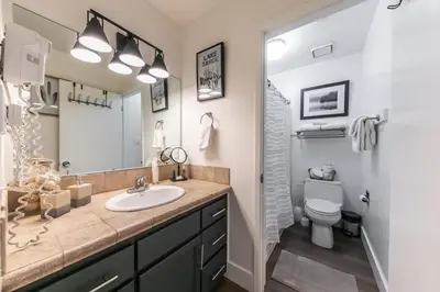 a bathroom with a sink and a toilet at 246 Bldg C condo in Truckee