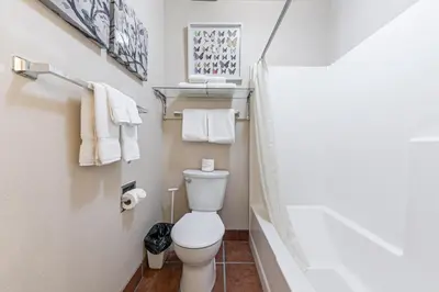 a small bathroom with a toilet and towels at 217 Bldg B condo in Truckee