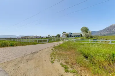 a dirt road in the middle of a field at 11 Mi to Heavenly Mtn Resort Getaway with Mtn Views in Gardnerville