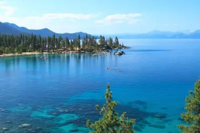 an island in the middle of a large body of water at Idyllic Incline Village close to Lake Tahoe in Incline Village