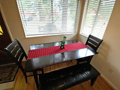 a soda bottle sitting on a table in a room at 2708 Springwood Drive cabin in South Lake Tahoe