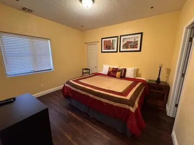 a bedroom with a bed and a window at Boutique Retreat in Wine & Gold Country in Placerville