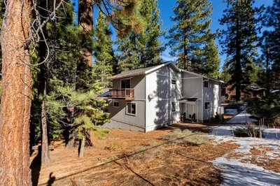 a house in the woods with trees at Panhandle House home in South Lake Tahoe