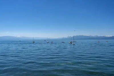 a large body of water with boats in it at Star Harbor # 10 By Hauserman Rentals in Tahoe City