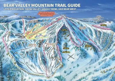 a map of the bear valley mountain trail guide at Cozy Condo with Fireplace - Tamarack 3 in Bear Valley
