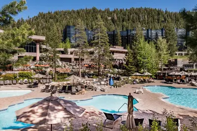 a view of a resort with a swimming pool at Everline Resort & Spa 806 in Olympic Valley