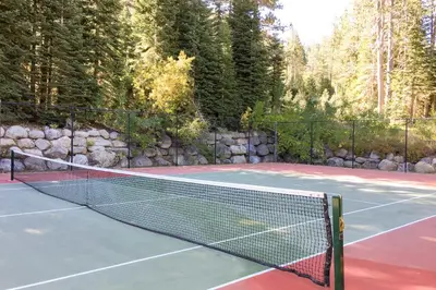 a tennis net on a tennis court at Everline Resort & Spa 523 in Olympic Valley