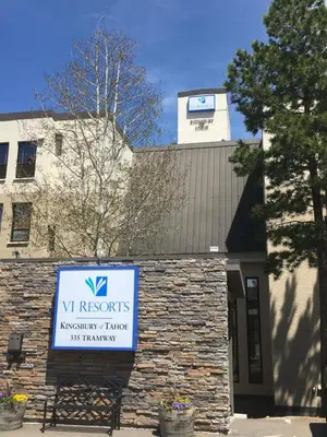 a sign in front of a building with a va hospital at Kingsbury of Tahoe in Stateline