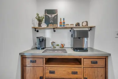 a kitchen with a counter with a coffee maker on it at Ranch Stay-A 240 acre Working Ranch in Granite Bay