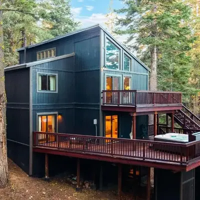 Hot Tub Sauna Forest Views in Tahoe Donner Cedar Summit by Avantstay