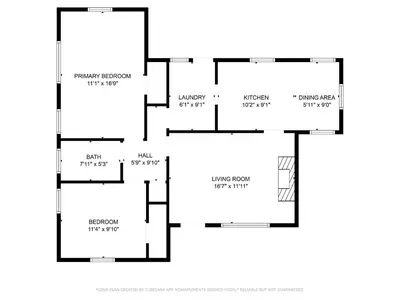 a floor plan of a house at Diana's Cabin by Tahoe Getaways - Pet-Friendly 2BR in Kings Beach w Backyard & Walk to Lake! in Tahoe Vista