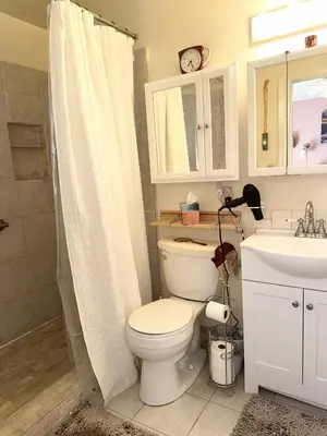 a bathroom with a toilet and a sink at CYH0822 - Pinter Pines Retreat home in South Lake Tahoe