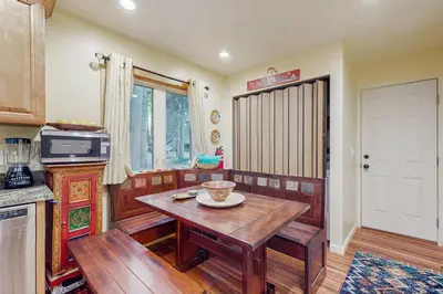 a kitchen with a table with a bowl on it at Colorado Pines Retreat in South Lake Tahoe