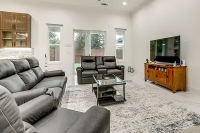 a living room with a couch and chairs and a table at Sip, Dine and Unwind Spacious Lodi Gem with Patio! in Lodi