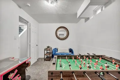 a play room with a pool table and a pool table at New-Near Midtown-HotTub-Firepit-Arlington Manor in Reno