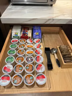 a drawer in a refrigerator filled with lots of food at Snowcreek 25 in Mammoth Lakes