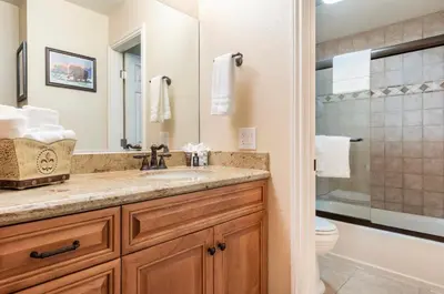 a bathroom with a sink and a toilet at Summit 43 in Mammoth Lakes