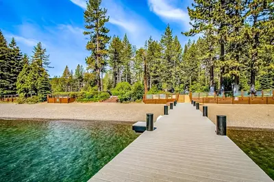 a wooden pier over a body of water at Spectacular Lake Views in Tahoe City