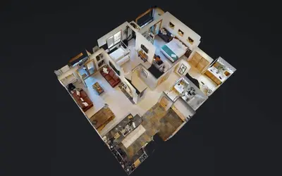 a rendering of a floor plan of a house at Ski-in Ski-out Family Condo steps from lifts in Kirkwood