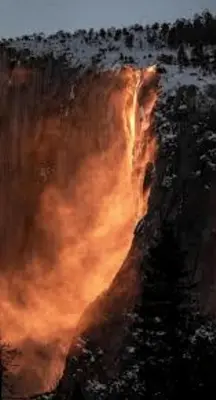 a painting of a fire on a mountain at Cozy Modern Tiny Retreat with Stargazing & Yoga Dome Access Near Yosemite Tioga Pass, Groveland, California in Groveland