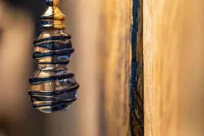 a close up of a wooden door with a knob at Ski in or Walk to lifts hot tub covered parking in Kirkwood