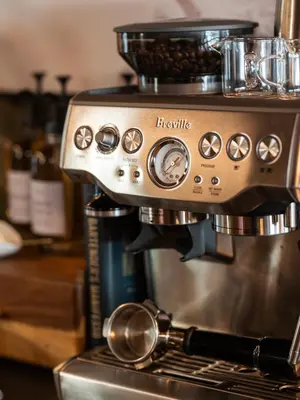 a coffee machine sitting on top of a counter at Starlight Chalet Lake Tahoe in Carnelian Bay