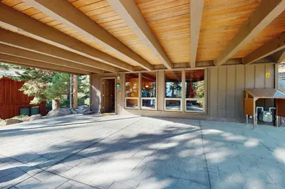an empty house with a wooden roof at Alpenglow at Dollar Point in Dollar Point