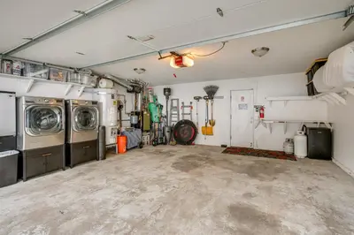 a garage with two washing machines in it at Modern Heavenly Ski Resort Mountain-Top Retreat in Stateline