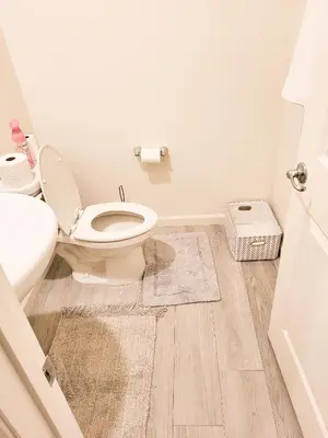a bathroom with a toilet and a rug at Vip Class Two in Lodi