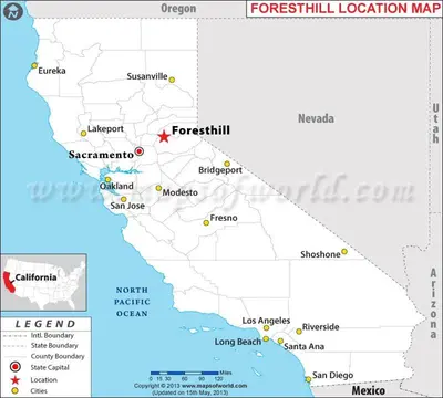 a map of the forestall localization map at Mountain Shadows Retreat in Foresthill